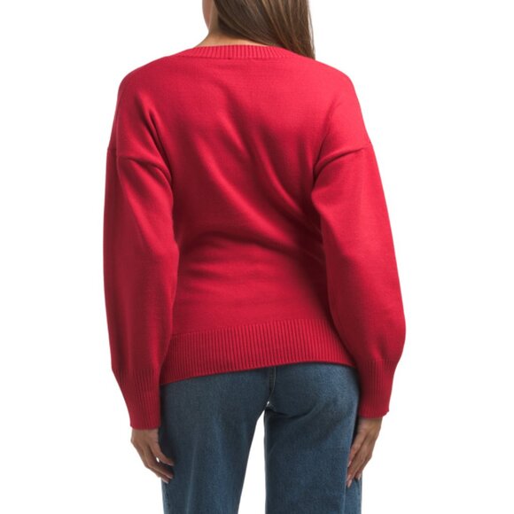 LE LIS Red Oversized Cardigan - Picture 2 of 2